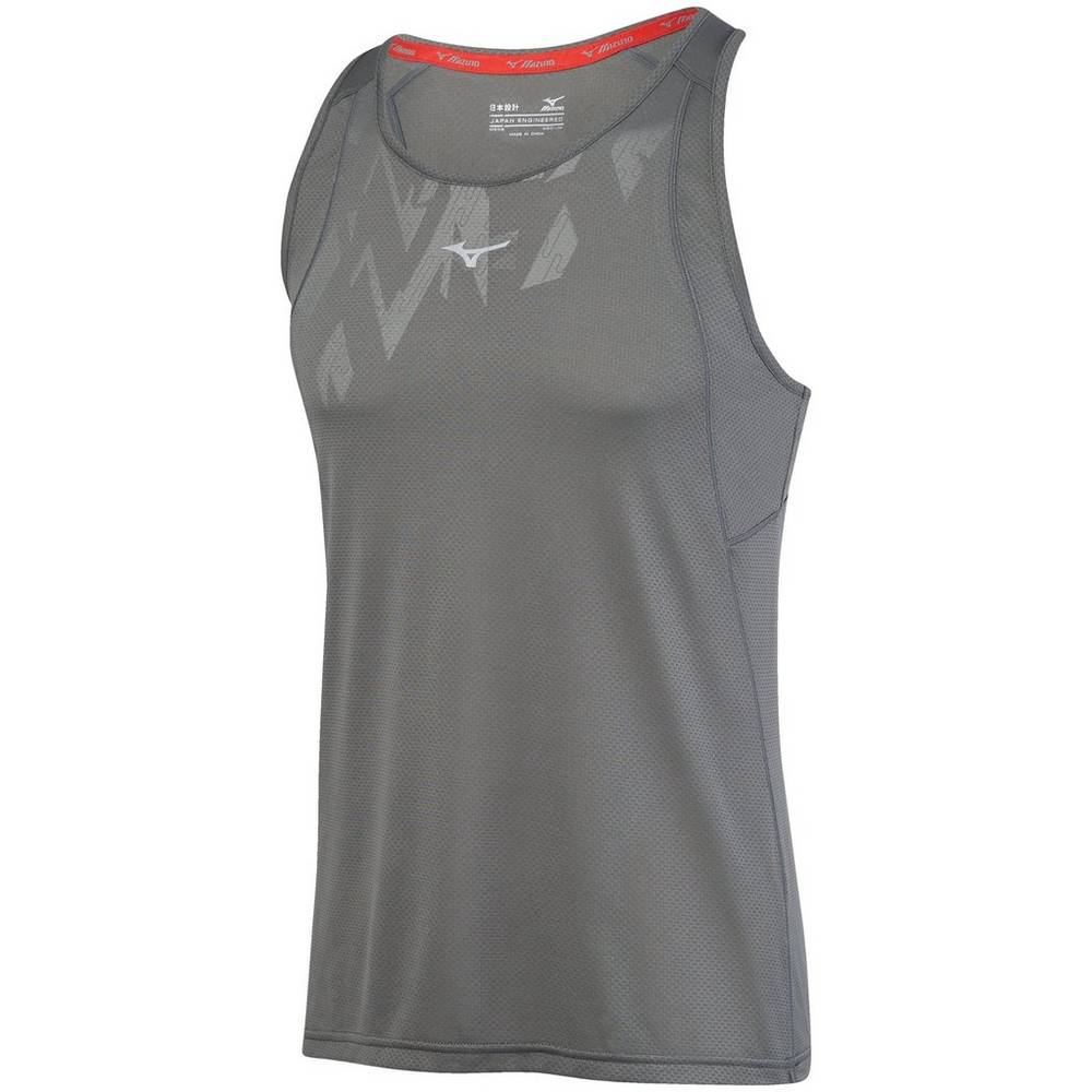 Mizuno Singlet Alpha Vent - Erkek Atlet - Gri Türkiye (GXHDEP-914)